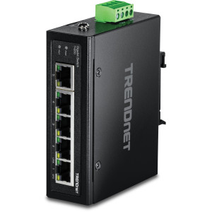 TRENDnet TI-G50 5-Port Ethernet Switch, 5 Gigabit ethernet ports, 10 Gbps switching capacity, DIN-rail/wall mount